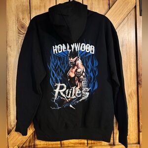 Boy’s Hollywood Rules Hulk Hogan Graphic Hoodie Black Size Large